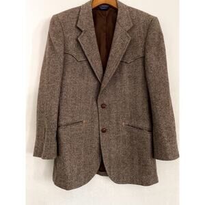 VTG Pendleton Wool Western Sport Blazer Jacket Men 40R Union Made Herringbone